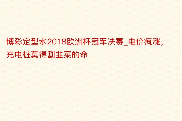 博彩定型水2018欧洲杯冠军决赛_电价疯涨，充电桩莫得割韭菜的命